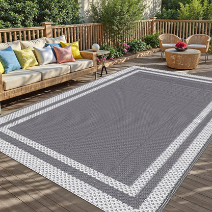 Outdoor Waterproof Reversible Plastic Straw Patio Rug
