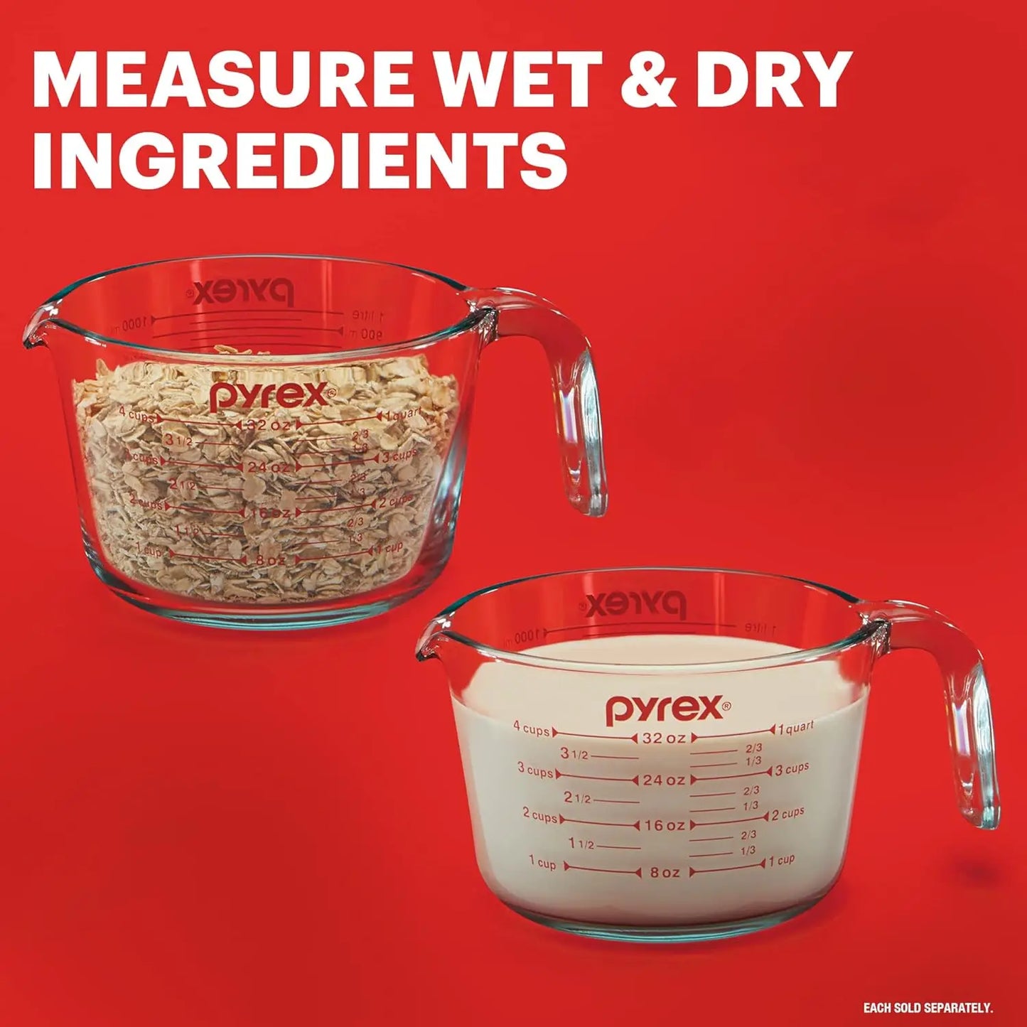 4-Cup Glass Measuring Cup for Baking and Cooking