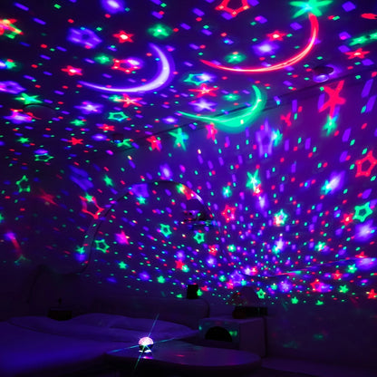 LED Night Light Starry Sky Galaxy Moon Projector Light Auto Color Changing USB