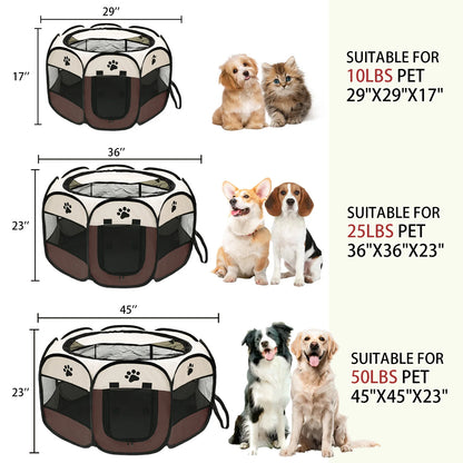 Octagon Foldable Pet Playpen for Dogs & Cats