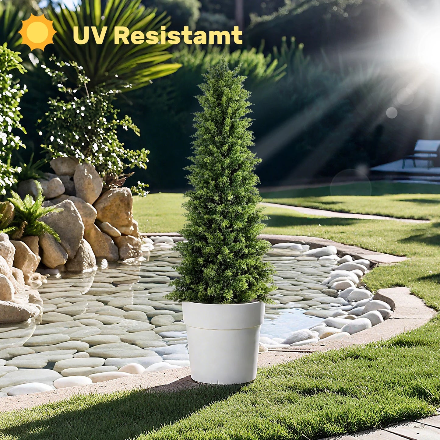 2'-3'-4'-5' Artificial Tall Cypresses Tree, 2pcs