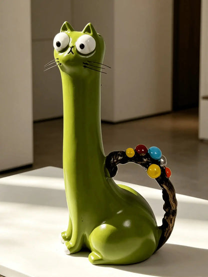 1Pc Creative Healing Cartoon Cat Shaped Resin Flower Vase