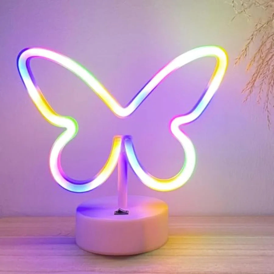 Butterfly Neon Sign Led Lights, Colorful Lamp, USB/Battery