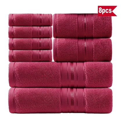 8 Piece Luxury Towel Set, 600 GSM Ring Spun Cotton, Highly Absorbent