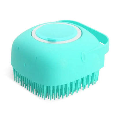 Pet Grooming Scrubber Brus for Bathing Short Hair, Soft Silicone Rubber