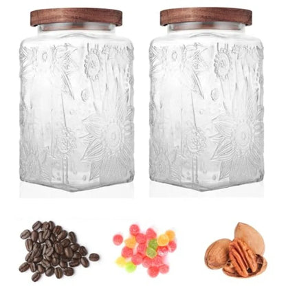Glass Storage Container with Airtight Lid, Cookies and Multi-Use