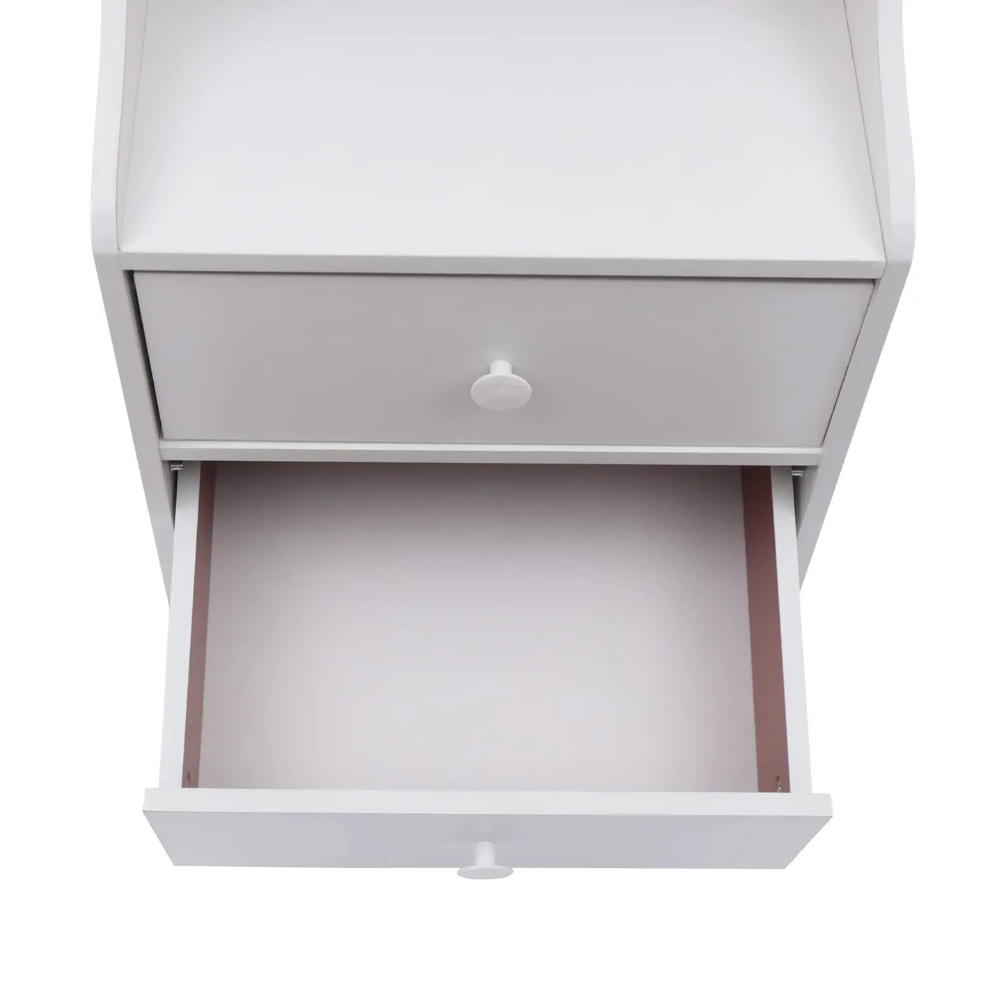 Modern Space-Saving Tall Nightstand w/Storage Shelf