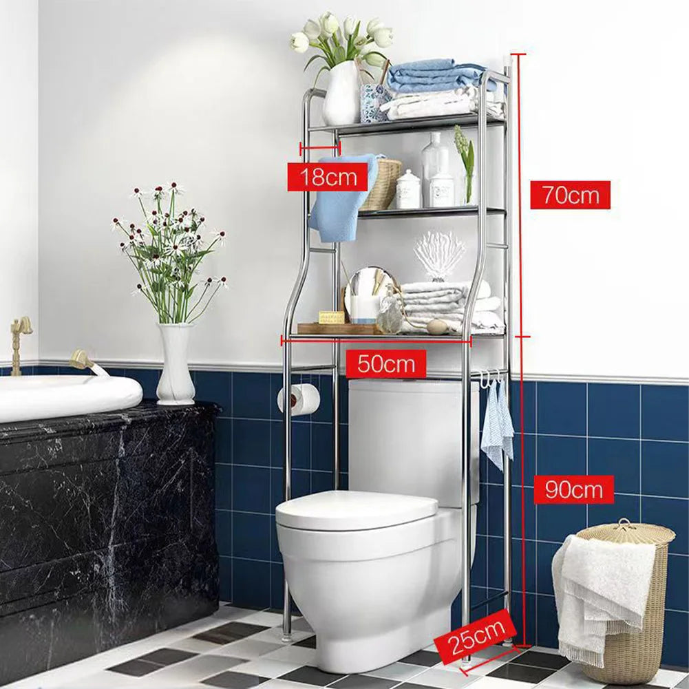 3-Tier Freestanding Over Toilet Storage Shelves, Paper Holder