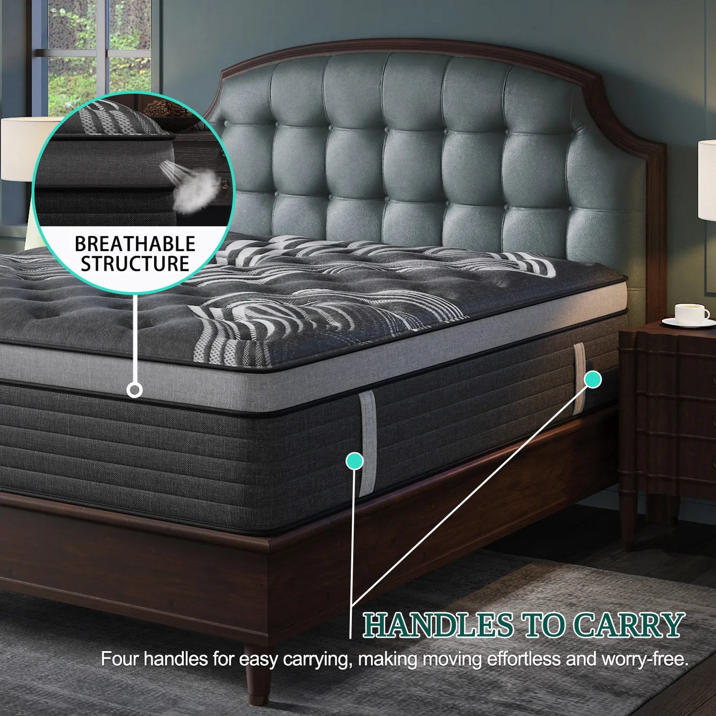 12", 14" Gel Pocket Spring Mattress In a Box, 4 Sizes