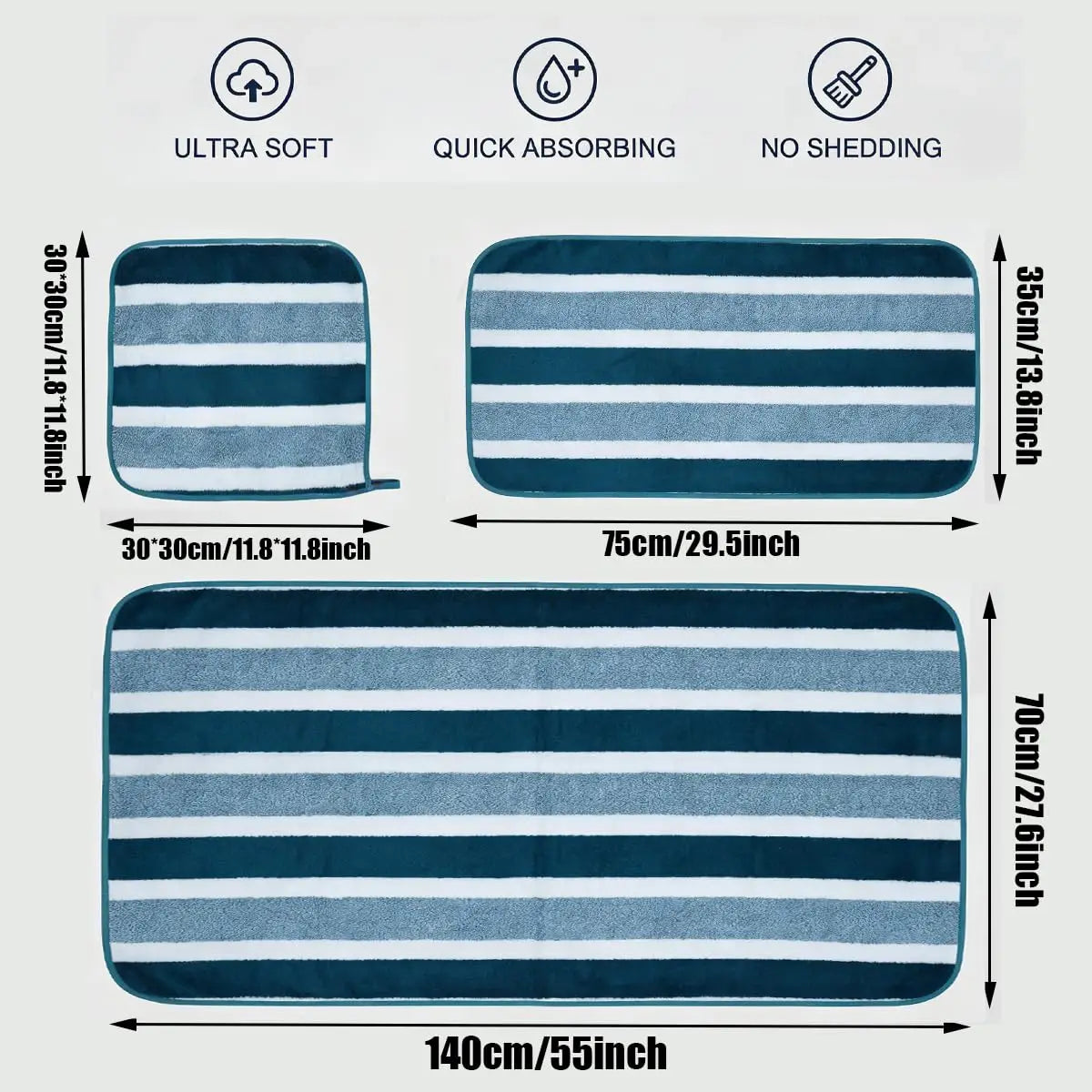 18pc Luxury Bath Towels Set - Quick-Dry Highly Absorbent Plush Soft Coral Fleece