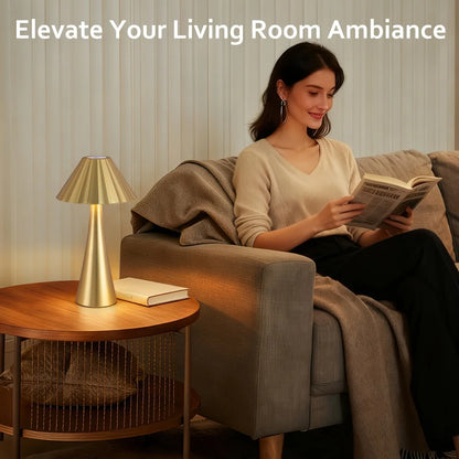 26.5"Modern LED Table Lamp Set 2, Top Touch Control and USB Charging,