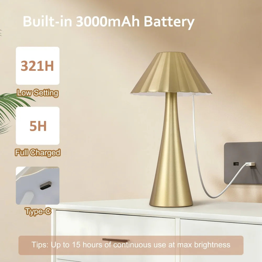 26.5"Modern LED Table Lamp Set 2, Top Touch Control and USB Charging,
