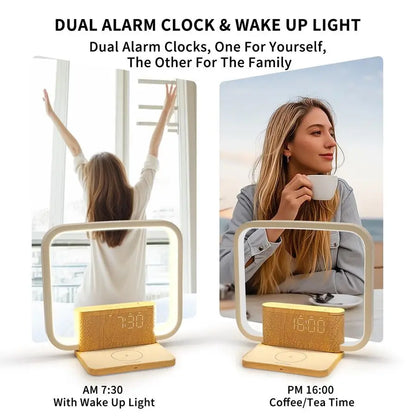 Bedside Dimmable Alarm Clock, Wireless Charging