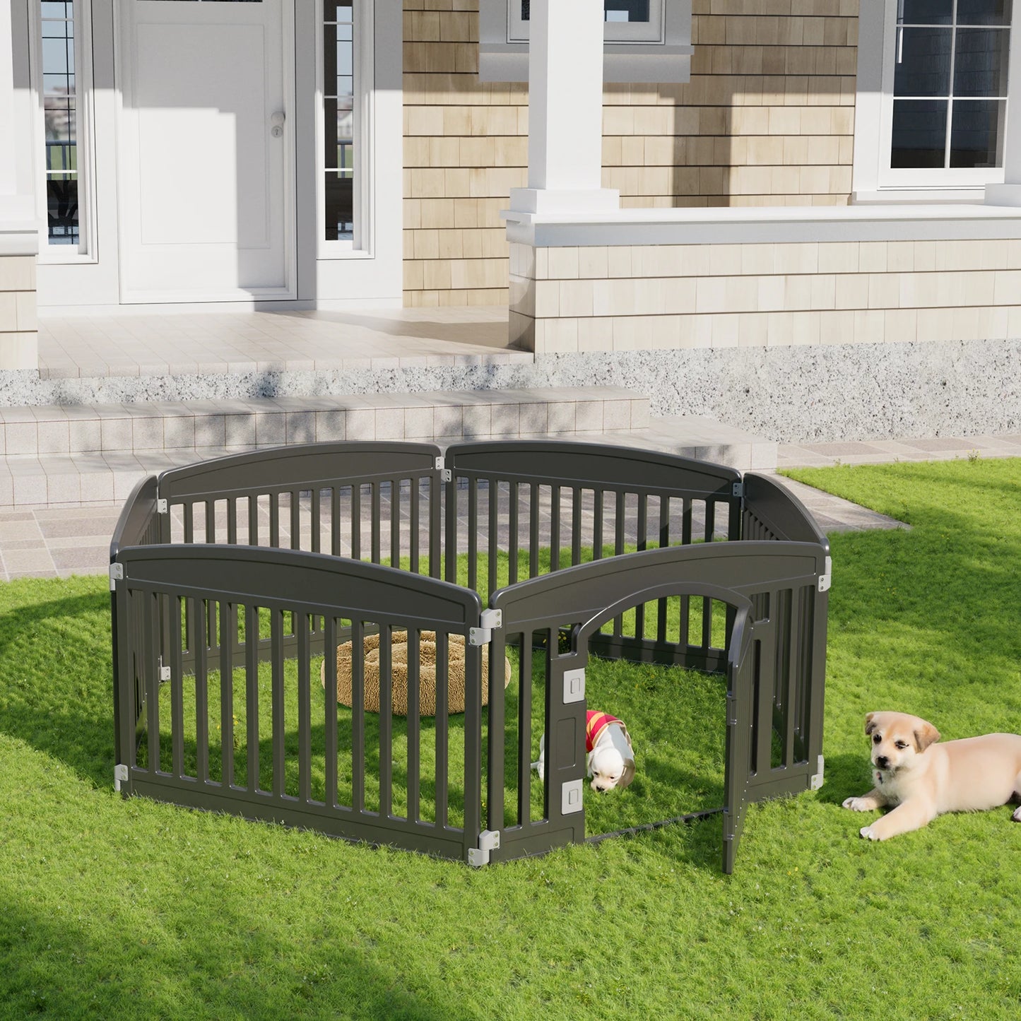 Portable 6 Panel 24" Expandable Durable Pet Fence Indoor/Outdoor
