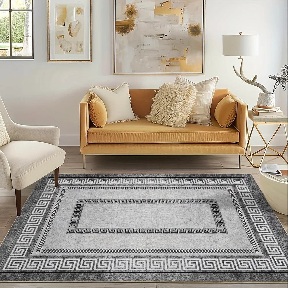 Luxury Crystal Velvet Rug, Heavy Duty, Bohemian Floral & Persian Pattern
