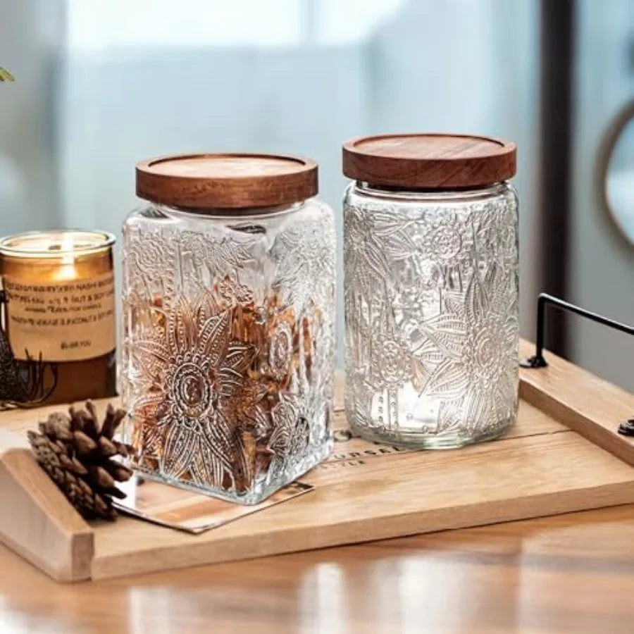 Glass Storage Container with Airtight Lid, Cookies and Multi-Use