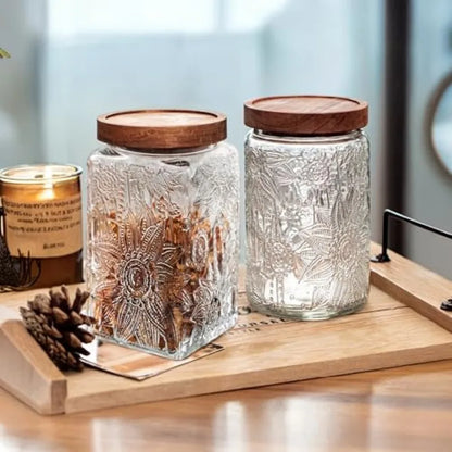 Glass Storage Container with Airtight Lid, Cookies and Multi-Use