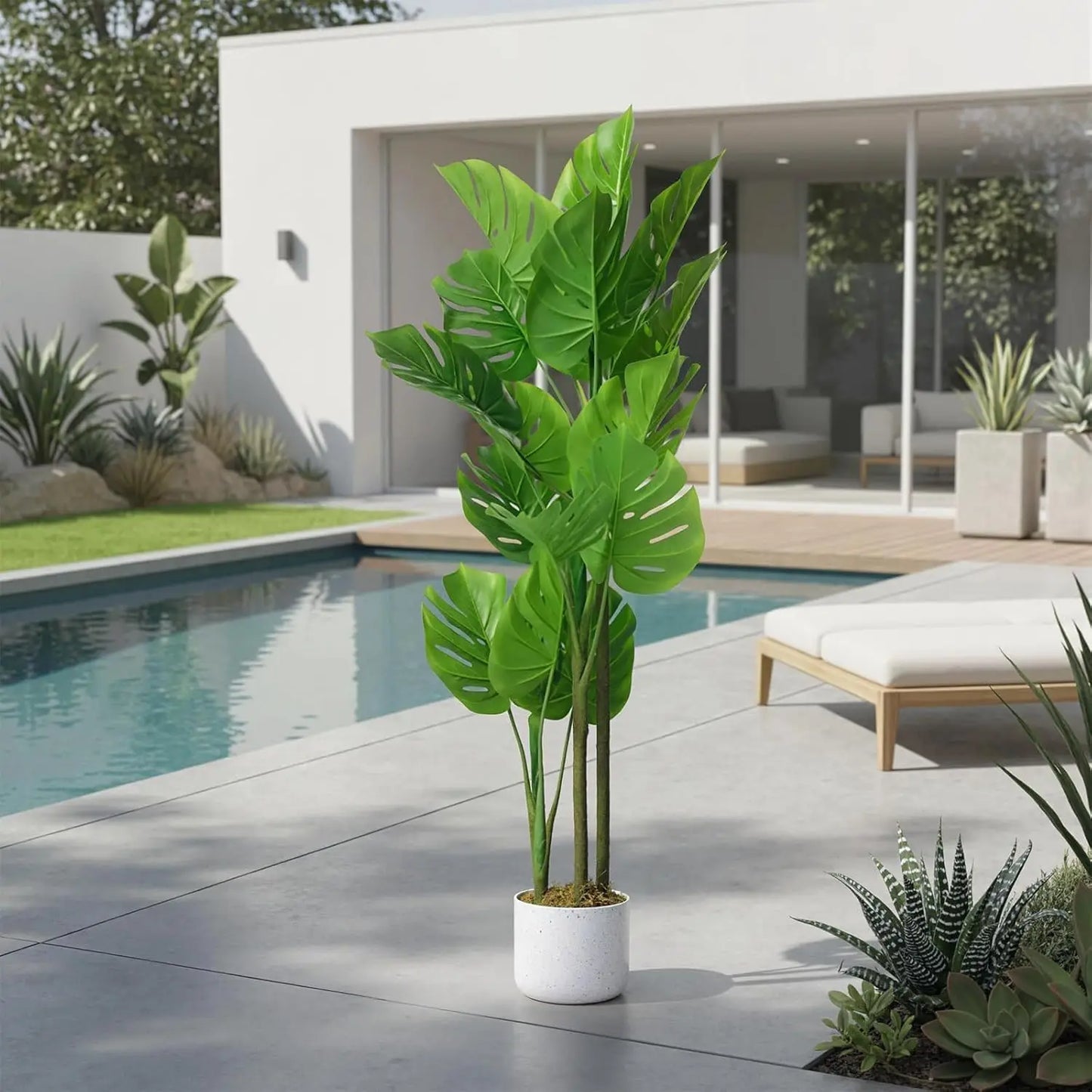 Artificial Monstera Deliciosa Plant, 3.6FT Tall Palm Tree