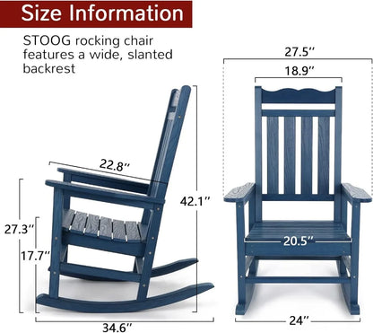All-Weather Outdoor Rocking Chair, 400 lbs. Capacity