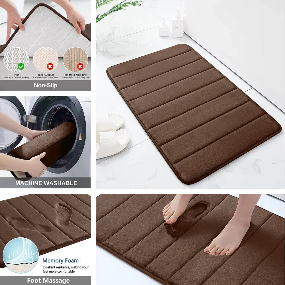 Super Absorbent Bathmat Memory Foam, Non-slip