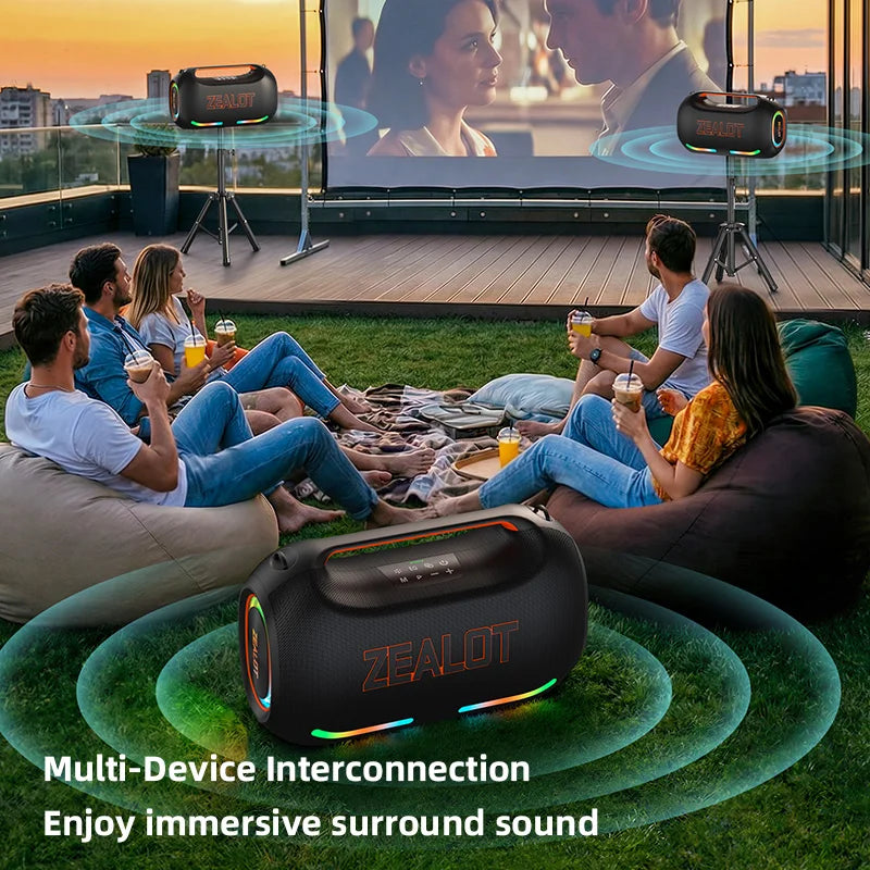 Waterproof ZE41 Bluetooth Speaker, 300W RMS Peak 400W, High Volume, Deep Bass