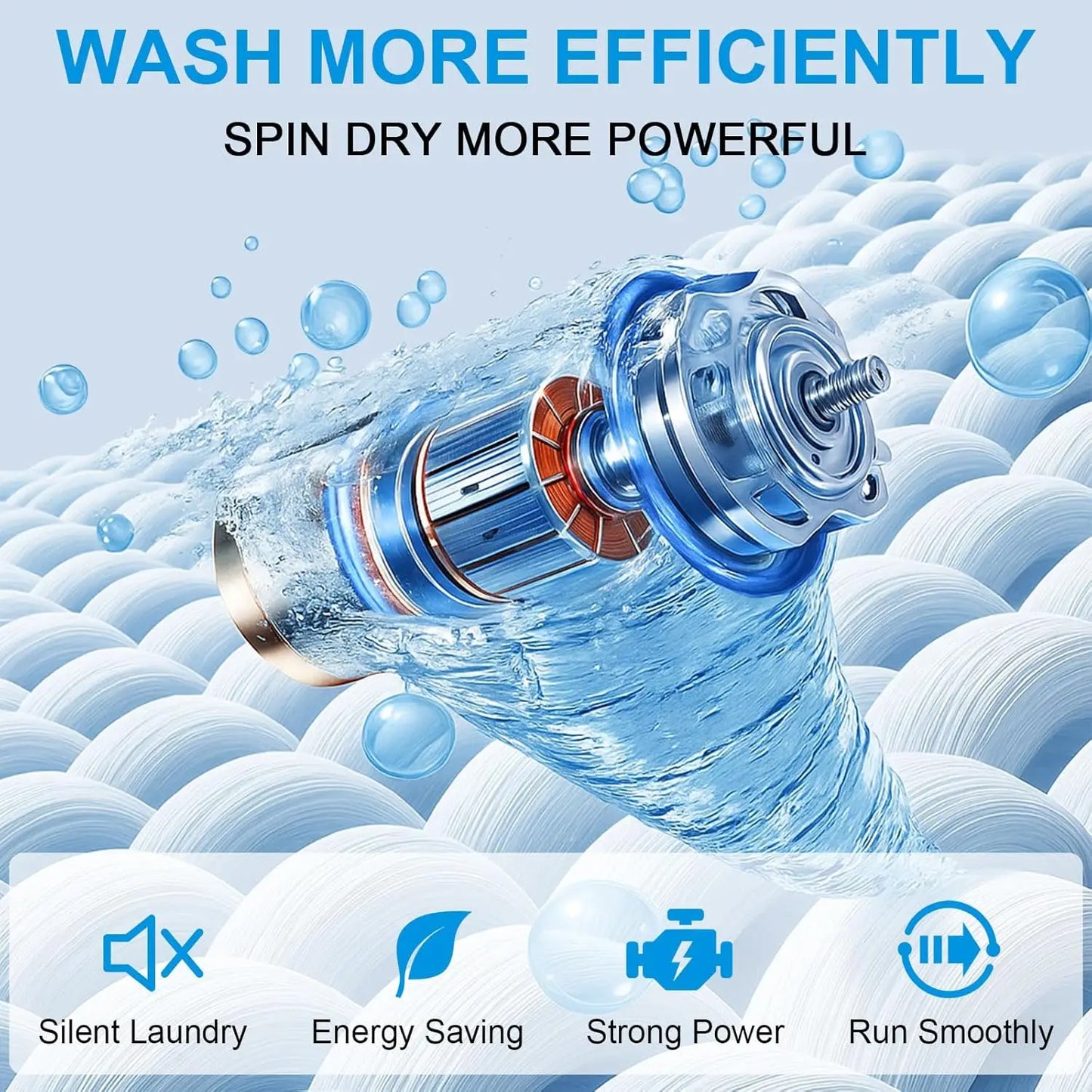 17lb Portable, Fully Automatic Clothes Washer and Spinner
