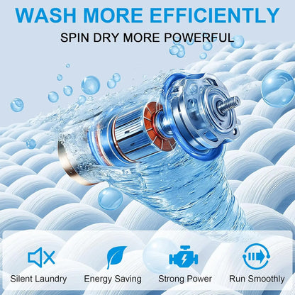 17lb Portable, Fully Automatic Clothes Washer and Spinner