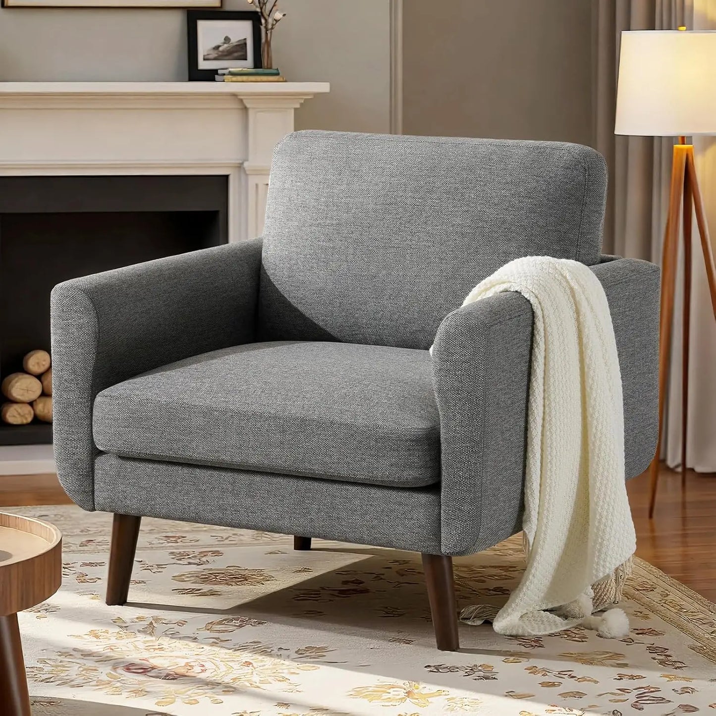 37" Oversized Mid-Century Modern Accent Chair
