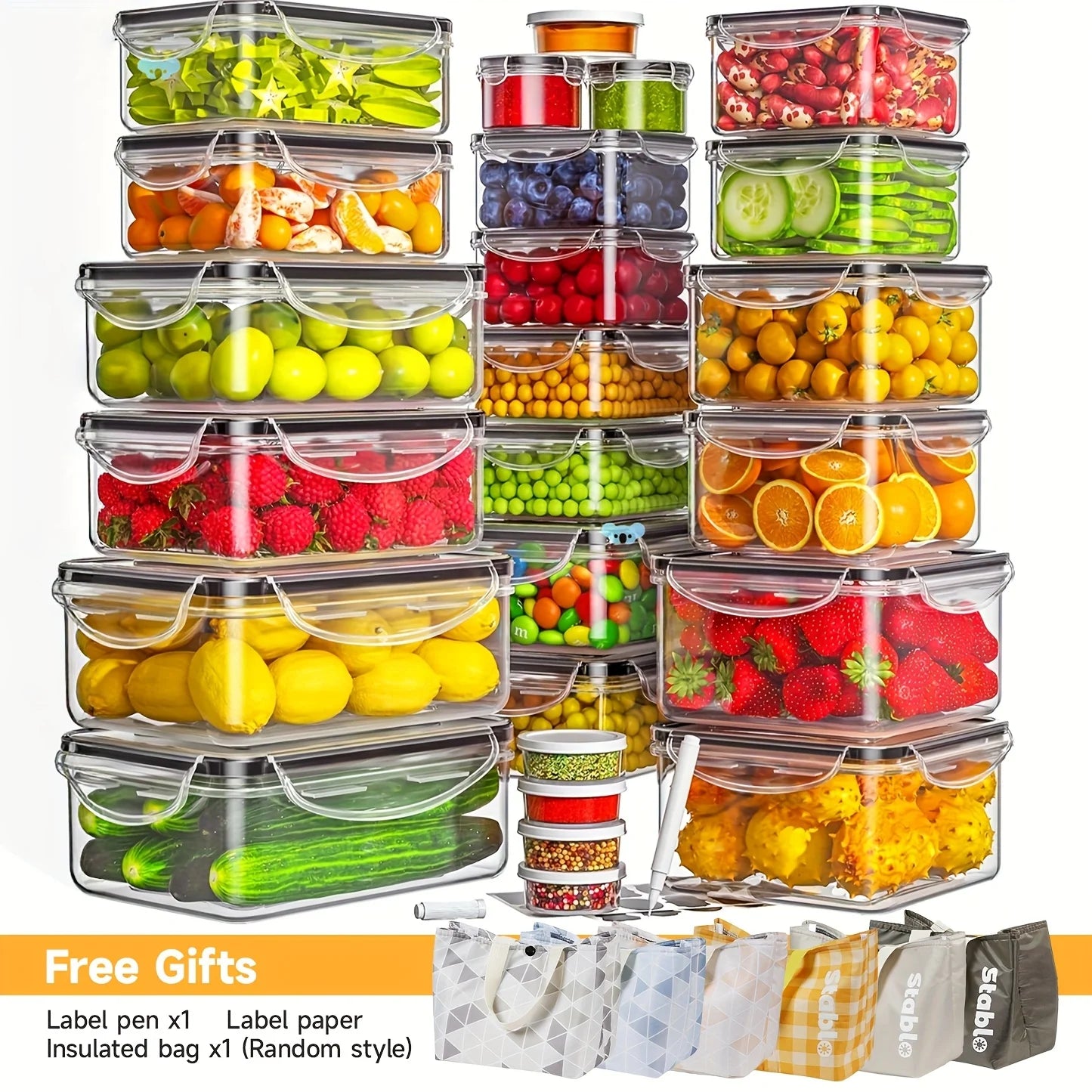 48pc BPA-Free Food Containers - 24 Airtight Lids