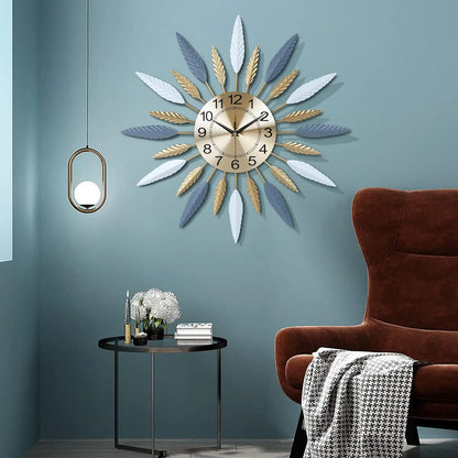 23" Large Sunburst Design Wall Clock, Silent
