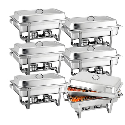 2/4/6pk 8qt Chafing Dish, Stainless Steel, Food Warmer Kit w/Lids