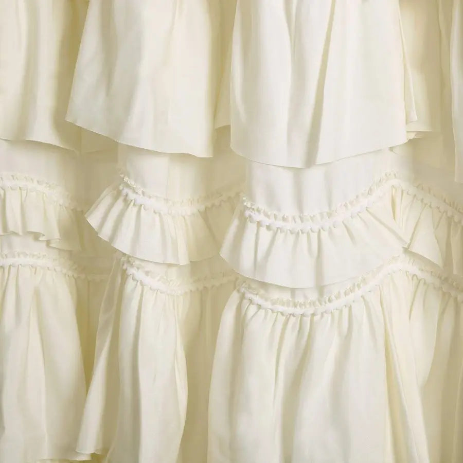 72"x72" Single Ruffled Shower Curtain, Ivory