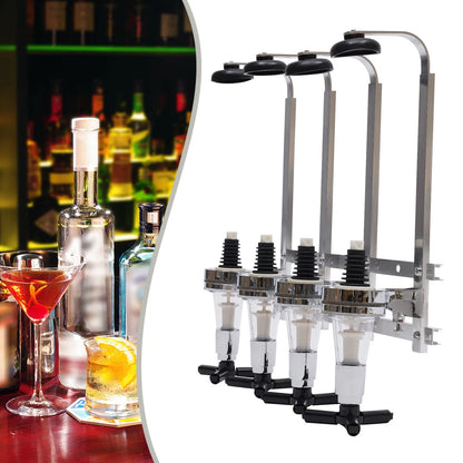 4 Bottle Wall Mounted Alcohol Liquor Cocktail Beer Butler