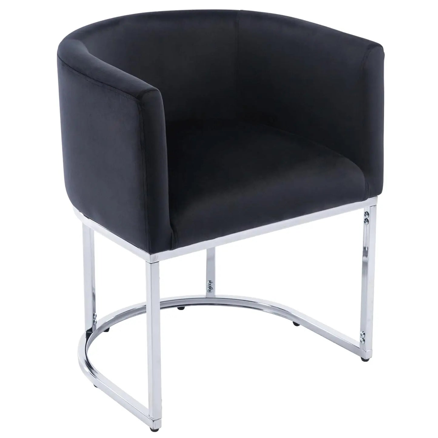 Faux Leather Upholstered Dining Chair, Barrel Back