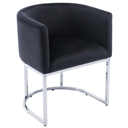 Faux Leather Upholstered Dining Chair, Barrel Back