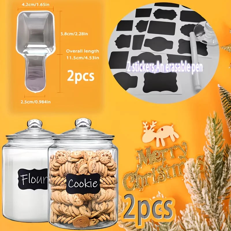 Set (2) Glass Pantry Jars w/Flip Lids – Ideal for Pantry & Kitchen Countertops