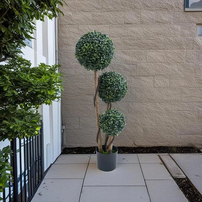 1 pcs Artificial 20" Faux Boxwood, 3 Ball Tree