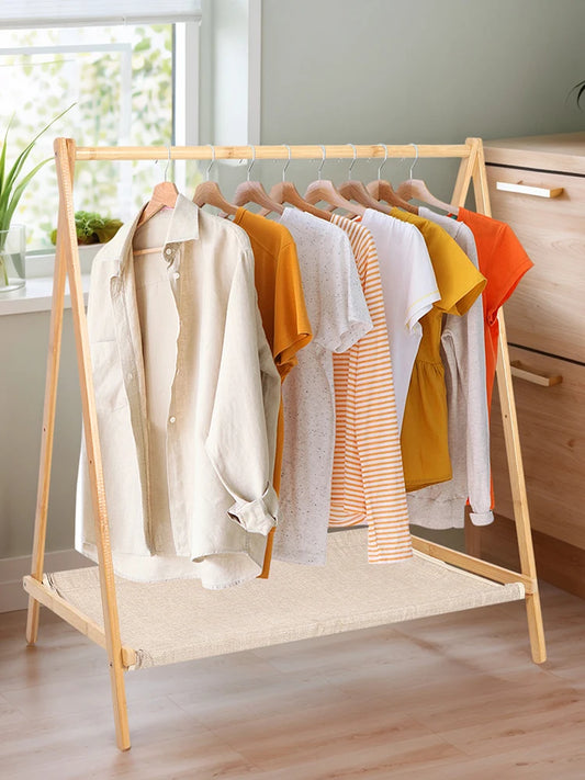 Portable, Foldable Wooden Garment Drying Rack