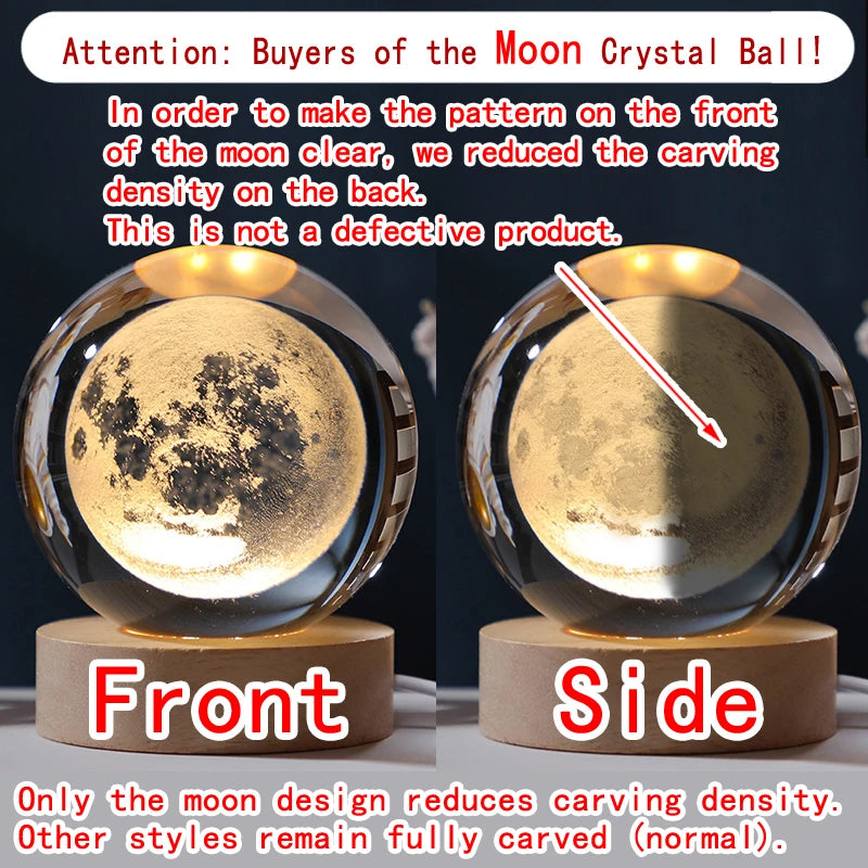 Unique Galaxy 3D Crystal Ball Night Light LED Lamp