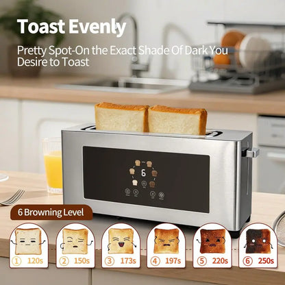 Extra Wide Slot, Toaster with LCD Display, 6 Settings