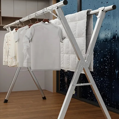 Large X-frame Folding Metal Drying Rack with 20 Hooks,