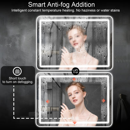 Fogless 36"x24"LED Bathroom Vanity Mirrors w/Backlit Lights