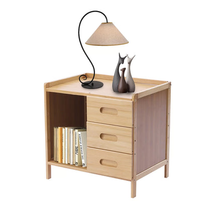 3-Tier Nightstand, End Table, Drawers Storage