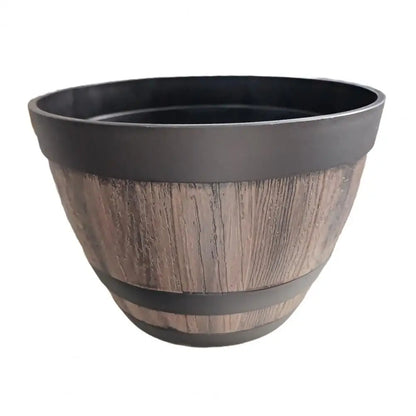 Rustic Farmhouse Whiskey Barrel Planter