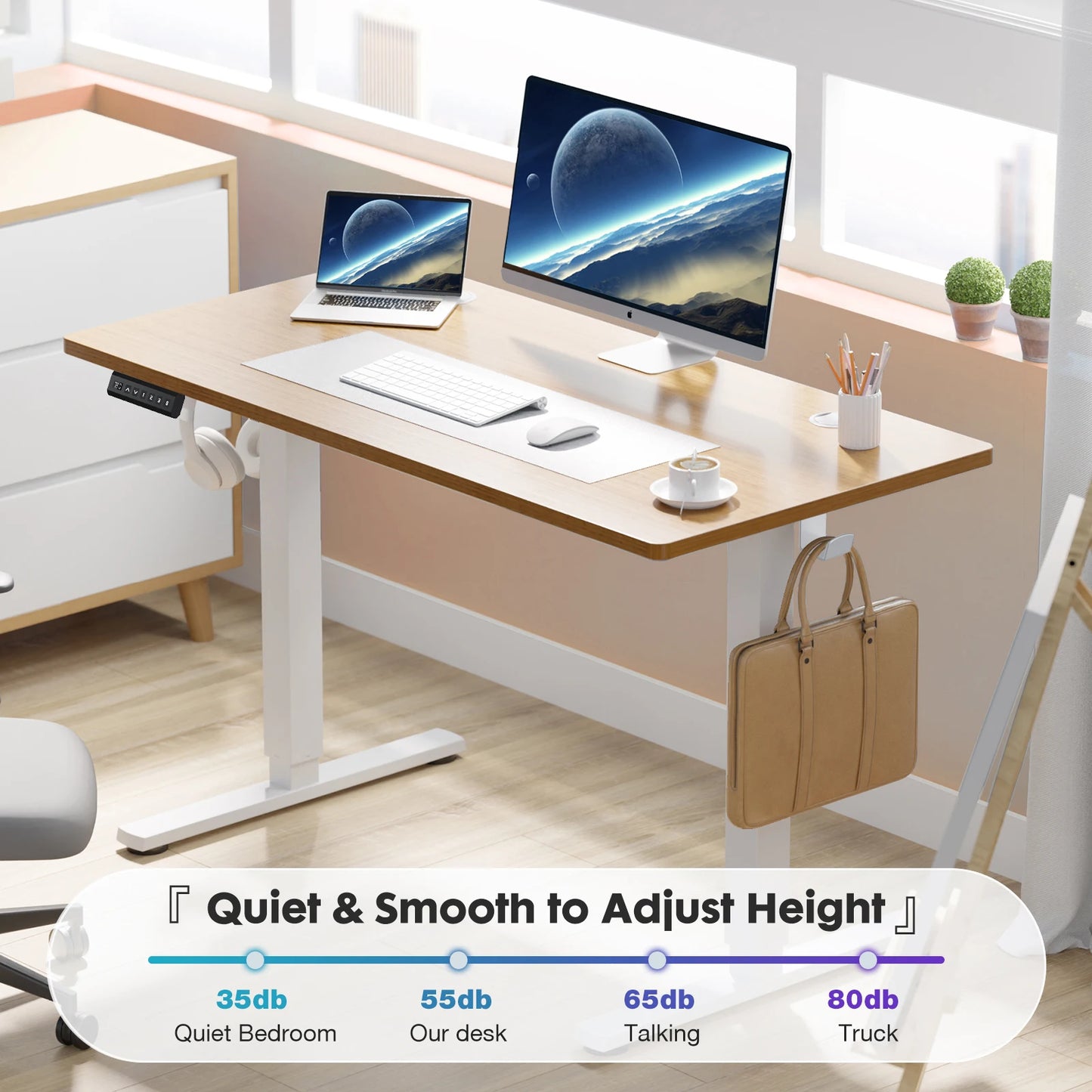 Sit, Standup Adjustable 40"x24" Computer Desk Workstation
