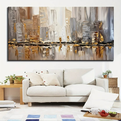 48'x24' Large Modern Abstract Oil Painting, 1.5" Thick Pine Frame