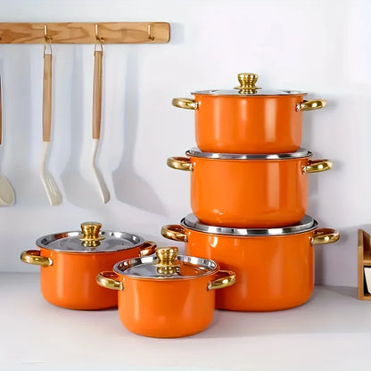 5pc Classic Cookware Set, Stainless Steel Pots and Pans