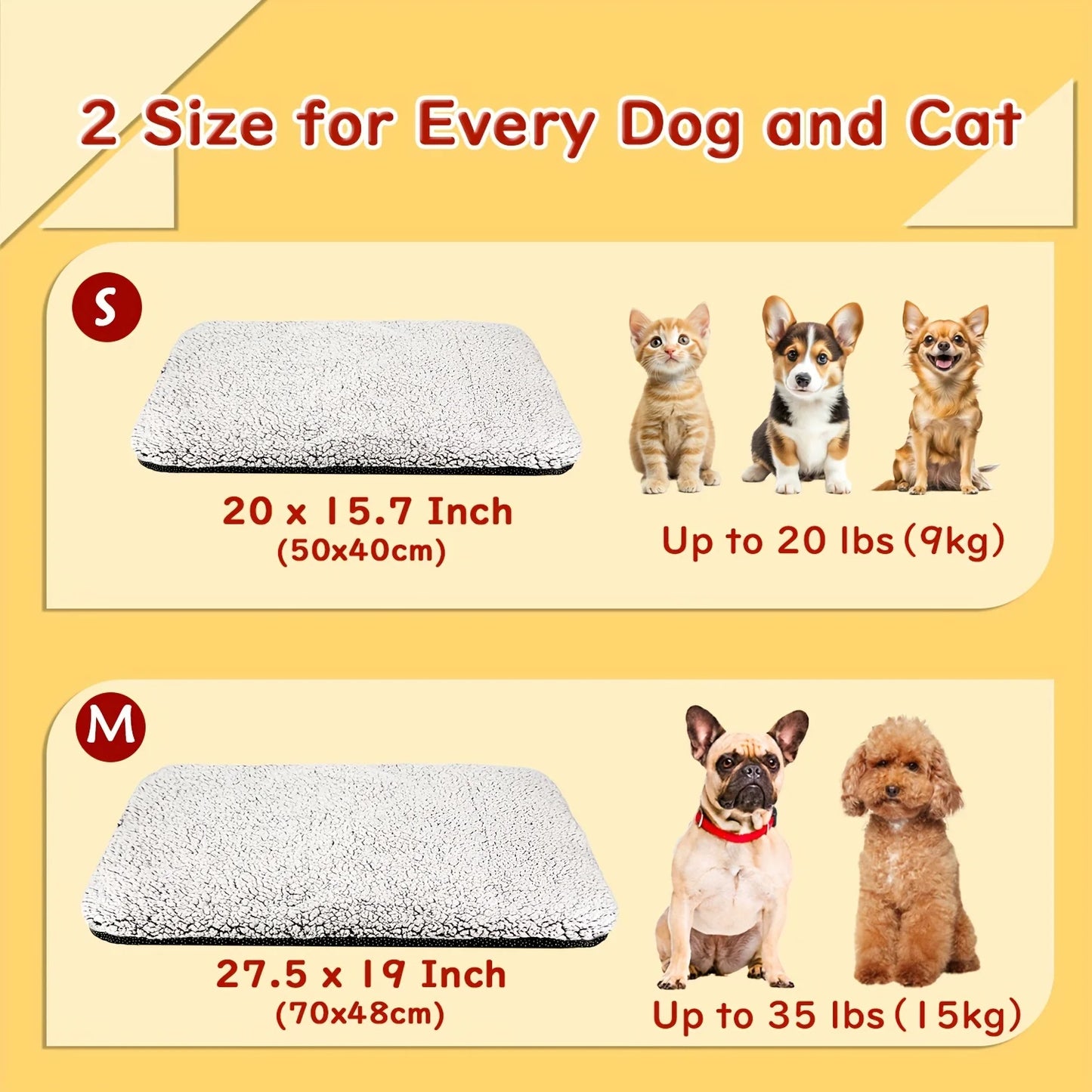 Self-Heating Pet Pad, Warm Cushion, Washable
