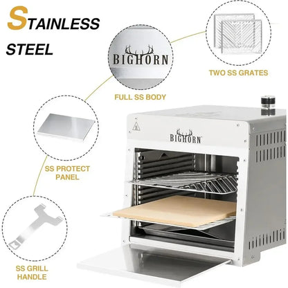 Portable 1500°F Infrared Propane Gas Grill w/Pizza Stone