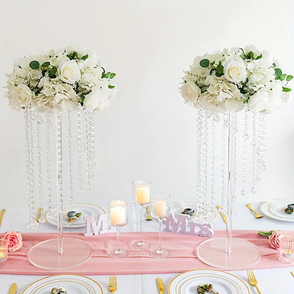 23.6-Inch-Tall Acrylic Vase w/Flowers, Multi-use Decoration